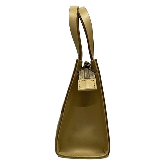 Auth Burberry Light Brown Brown Bordeaux Leather Suede Handbag - Picture 4 of 16